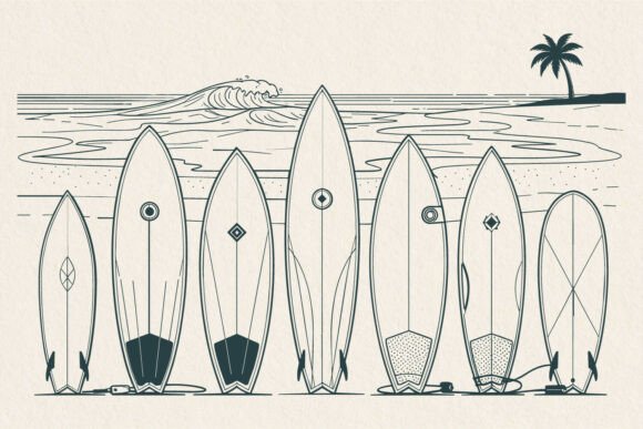 Download Surfboard Lineup Beach Scene Vector Svg - Vector svg Collection