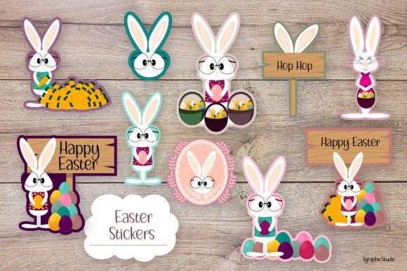 Download Easter Bunny Stickers Bundle - Easter bunny stickers Collection